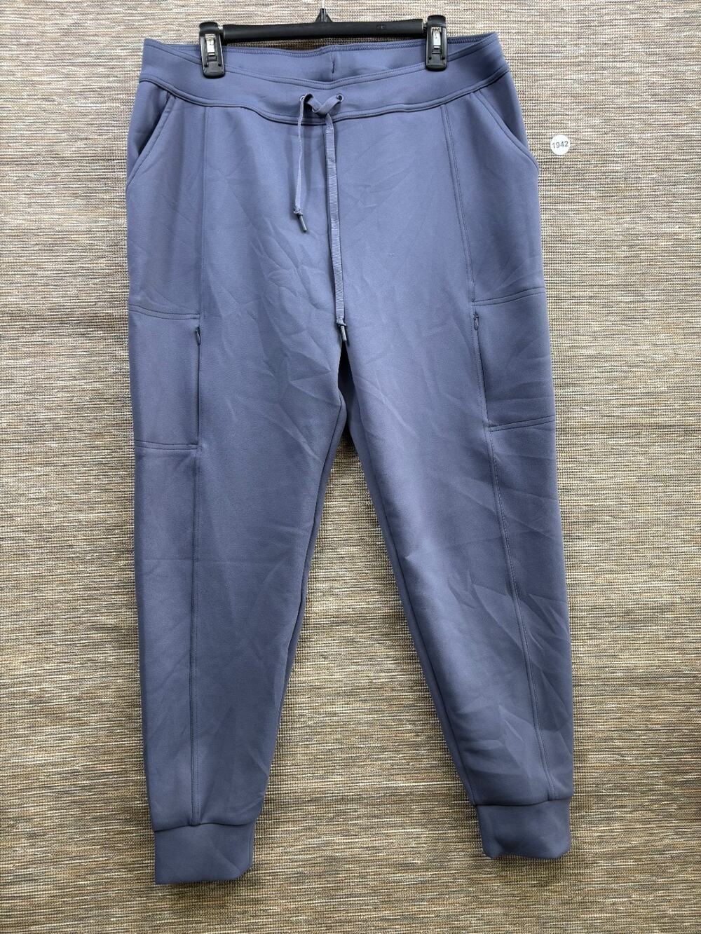 32 Degrees Heat Women's Active Tech Utility Jogger Pants Size L Blue Zip Pockets